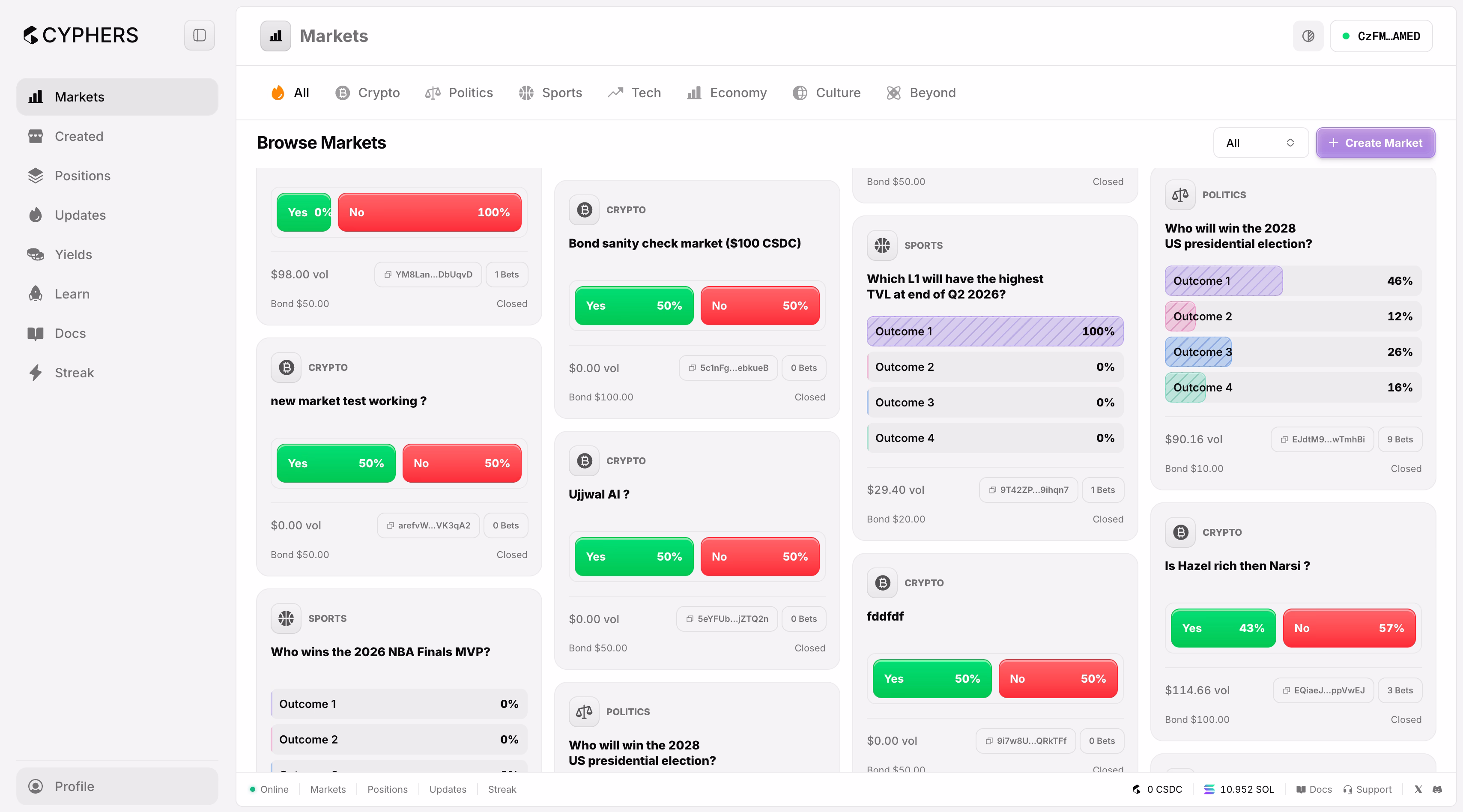 Cypher app dashboard preview